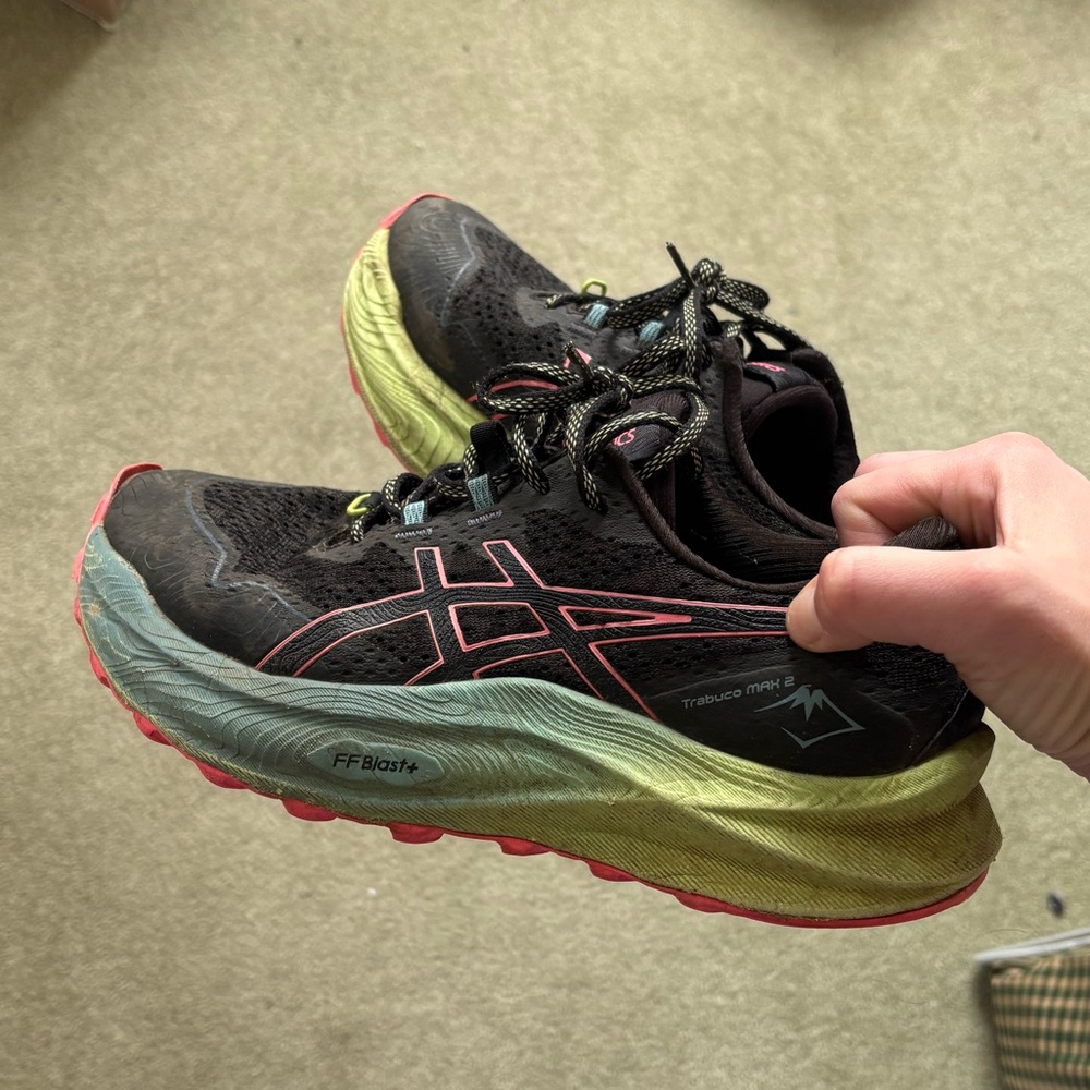 Black and Green Running Shoes